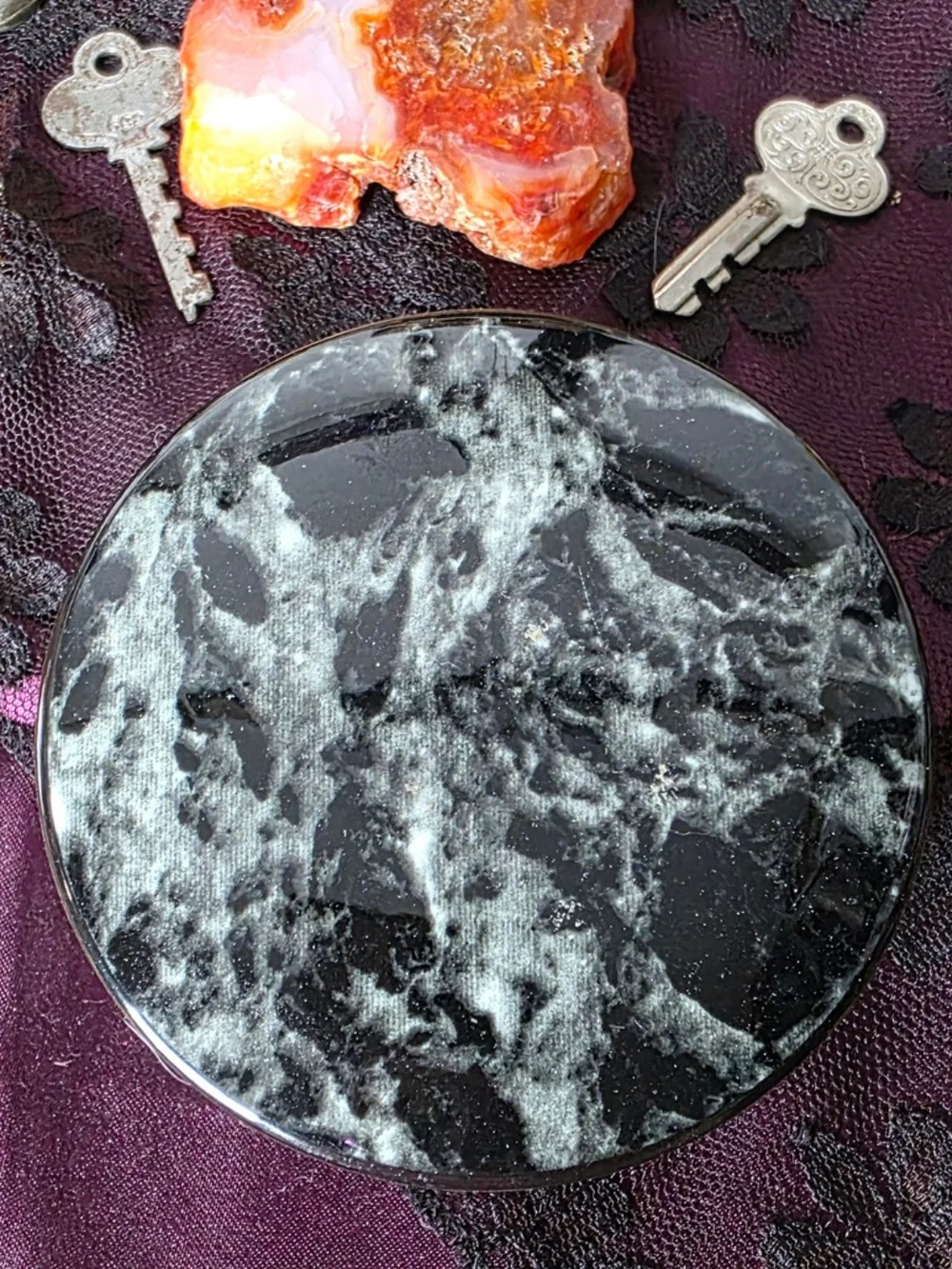​Vintage Villeroy & Boch Black Marble Porcelain Trinket Box - Li Pow